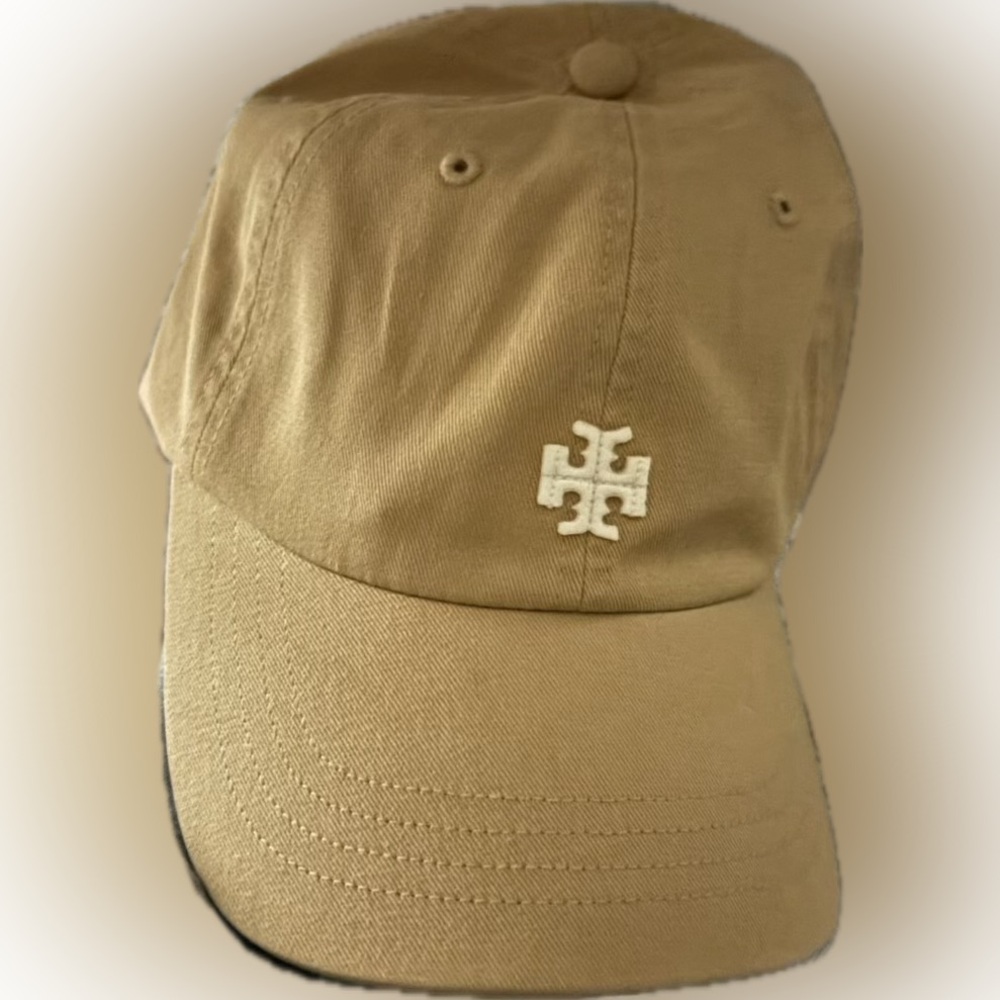 Tory Burch Khaki Baseball Cap with Cream Logo
